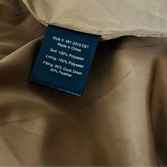 Jenni Kayne Womens S Dark Khaki Puffer Jacket NWT Feather Down Removable Hood - Picture 12 of 13